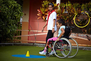 Accueil d'enfants valides et porteur de handicap a l'école Ylang-Ylang ©Saint Denis de la Réunion